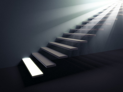 光的阶梯。第一步