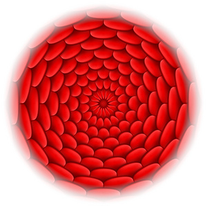 屋顶平铺模式的例证。抽象设计在白色背景上的红色和圆形状