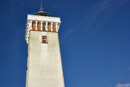 灯塔在 helnaes 丹麦