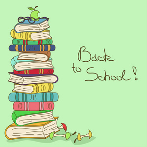 精装书籍和苹果图片