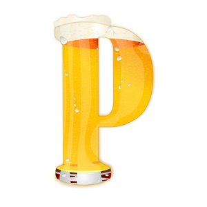 啤酒字母表字母 p