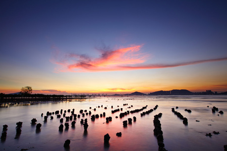 夕阳与海