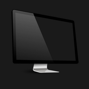黑色背景上的黑色时尚电脑屏幕