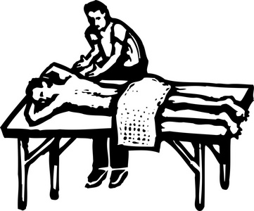 trsnitt illustration av massage按摩的木刻插图