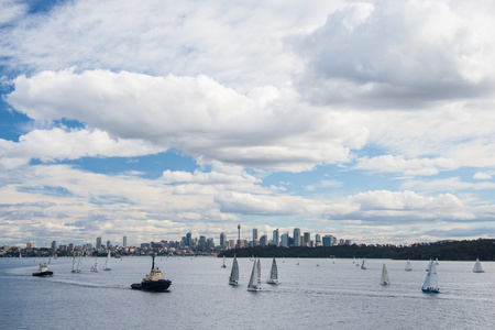 帆船游艇在悉尼港湾