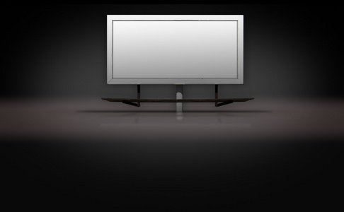空白广告牌标志上黑的 3d 背景