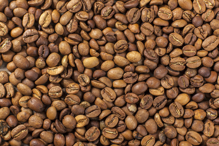 褐色咖啡豆为背景和纹理