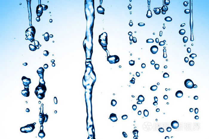 流动的水和水滴