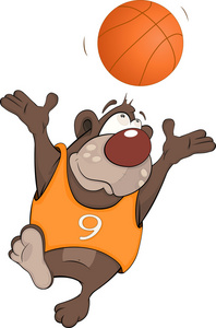 熊篮球球员卡通照片