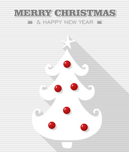快乐圣诞红点白树