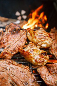 食品肉类鸡肉和牛肉上党夏季烧烤烧烤