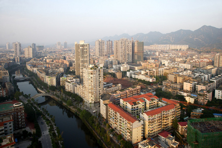 重庆市璧山县的鸟瞰图