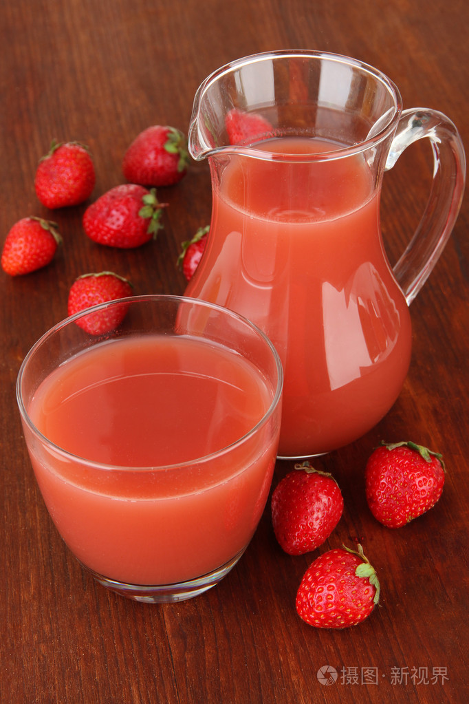 美味的草莓汁上表特写