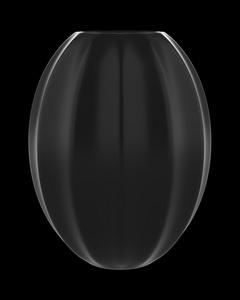 单黑色的花瓶被隔绝在黑色背景上