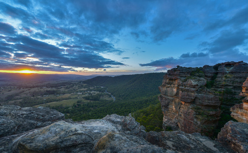 桑墙，蓝色山国家公园，新南威尔士州澳大利亚