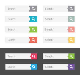 搜索栏，平面 web 设计元素集