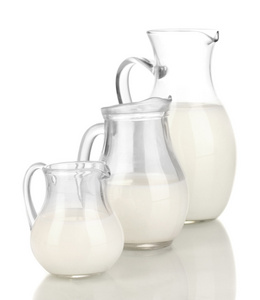 牛奶在壶上白色隔离