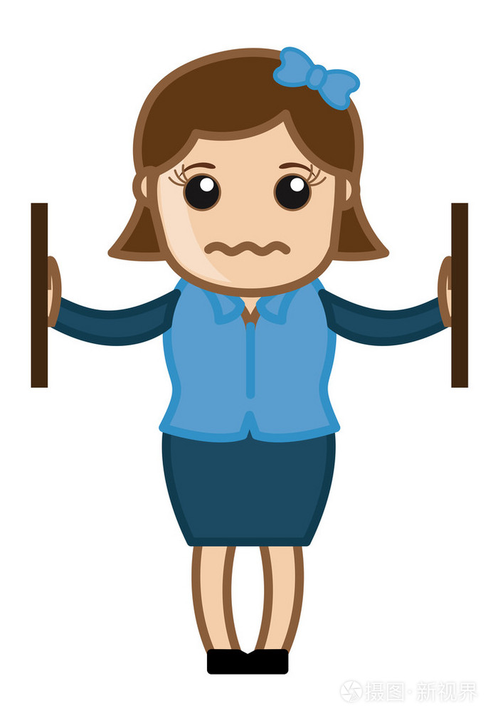 工作负担-卡通女人