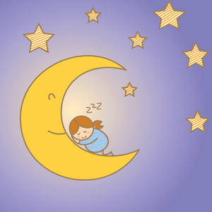 月夜睡梦图四年级图片