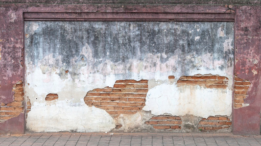老风化的砖墙壁片段