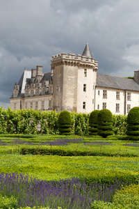 花园和在法国卢瓦尔河谷城堡 de villandry