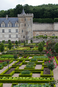 花园和在法国卢瓦尔河谷城堡 de villandry