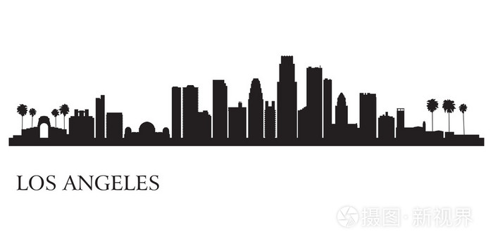 洛杉矶城市天际线轮廓背景