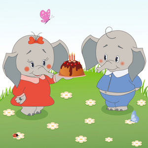 生日大象图片