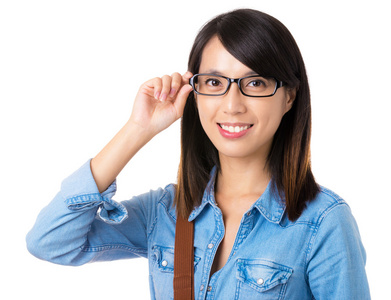 亚洲女学生戴眼镜