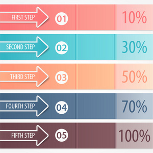 商业横幅 彩色箭头与数据 数字 数字 信息感兴趣。工作流的概念，一步战略 选项，web 设计的的背景。创意电子表格 