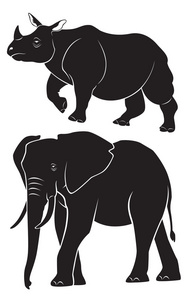 动物犀牛大象