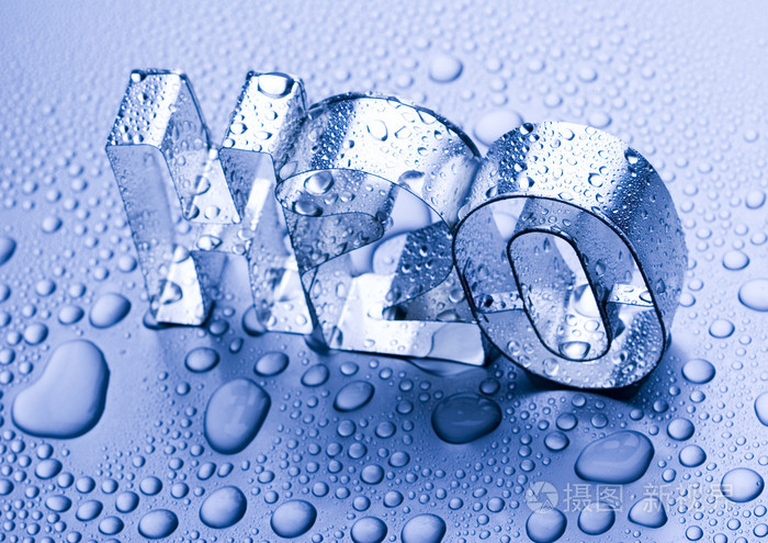 h2o字母和水珠