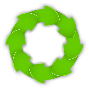 卷曲的绿皮书箭头循环矢量设计元素