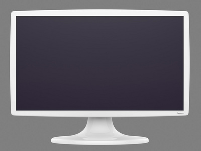 灰色背景上孤立的抽象 whitetv 显示器