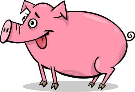 猪农场动物卡通插图