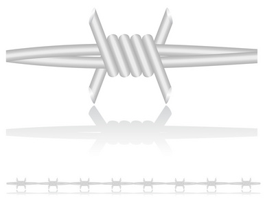 带刺铁丝网矢量图