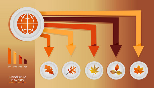 秋天的季节分布图的全局元素秋季图形 eps10 菲尔