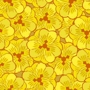 抽象的黄色小花无缝模式