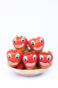草莓与眼睛和嘴