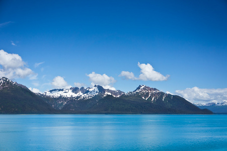 在美国阿拉斯加山脉的美丽全景