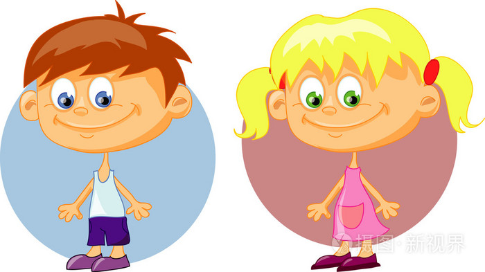 可爱卡通小孩