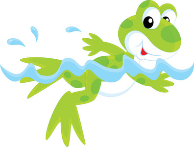 一起游泳, 矢量例证在卡通样式动物乌龟乌龟游泳青蛙看半身体在普吉岛