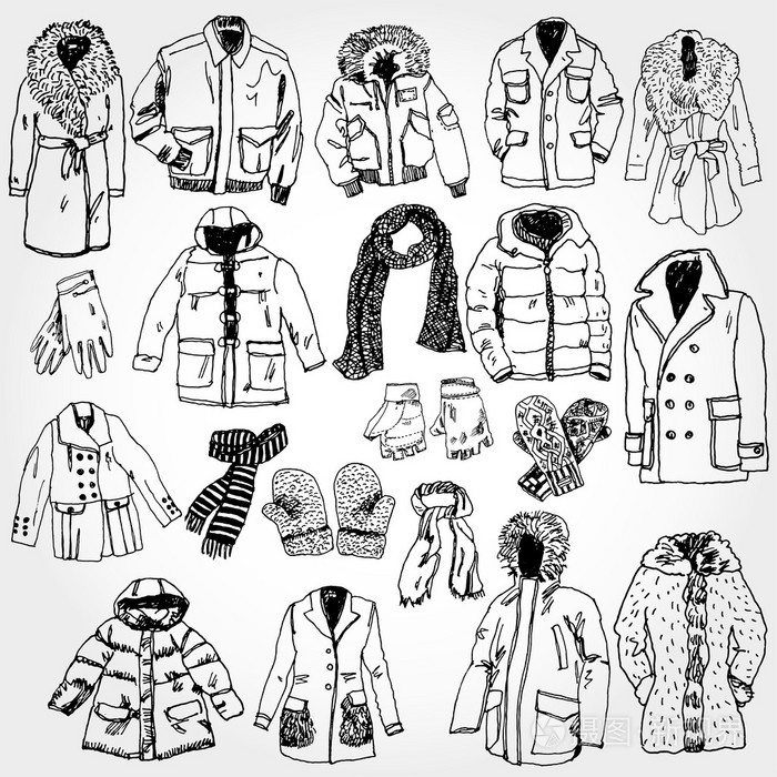 衣服手绘集插画-正版商用图片1d3hry-摄图新视界