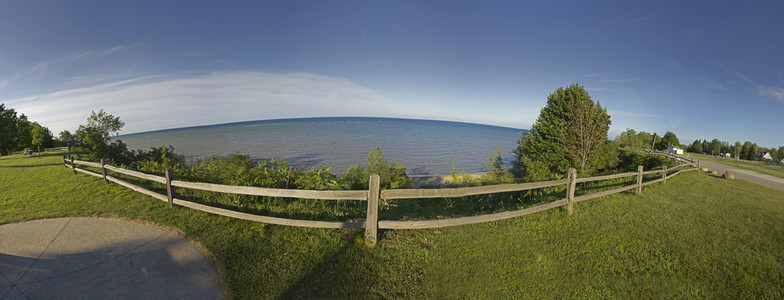 密歇根湖的全景视图
