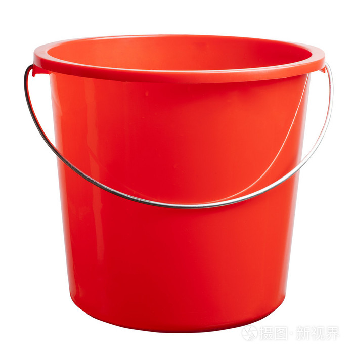 红色的塑料桶