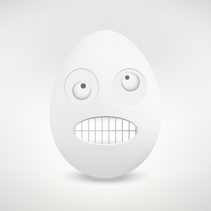 疯狂的鸡蛋脸的概念。矢量插画