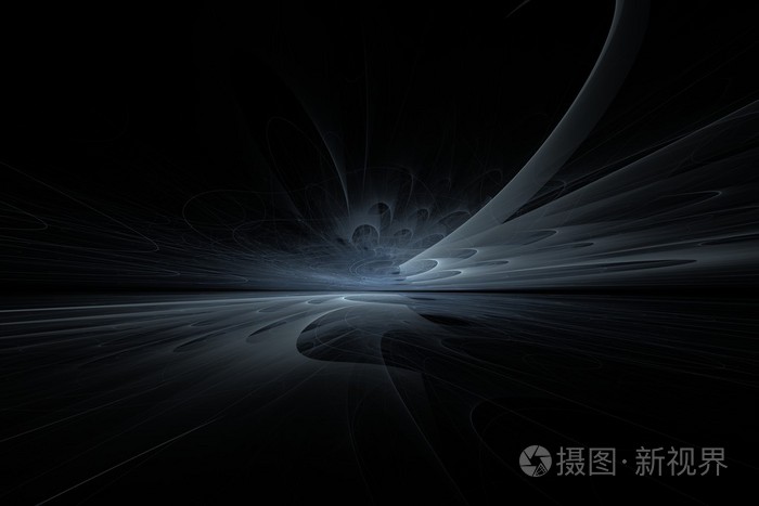 在黑色背景下的横向分形