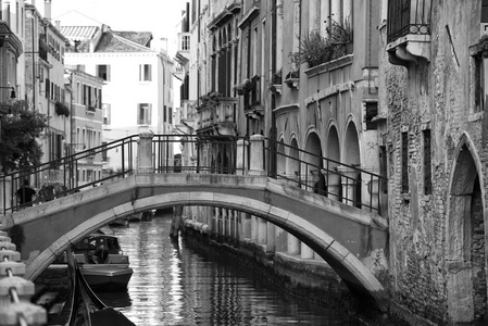 在黑色和白色的威尼斯视图