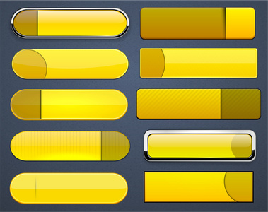 黄色高详细的现代 web 按钮