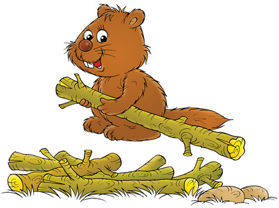 一个棕色的海狸在树下的棕色海狸棕色的海狸,以可爱的脸年轻的海狸鼠